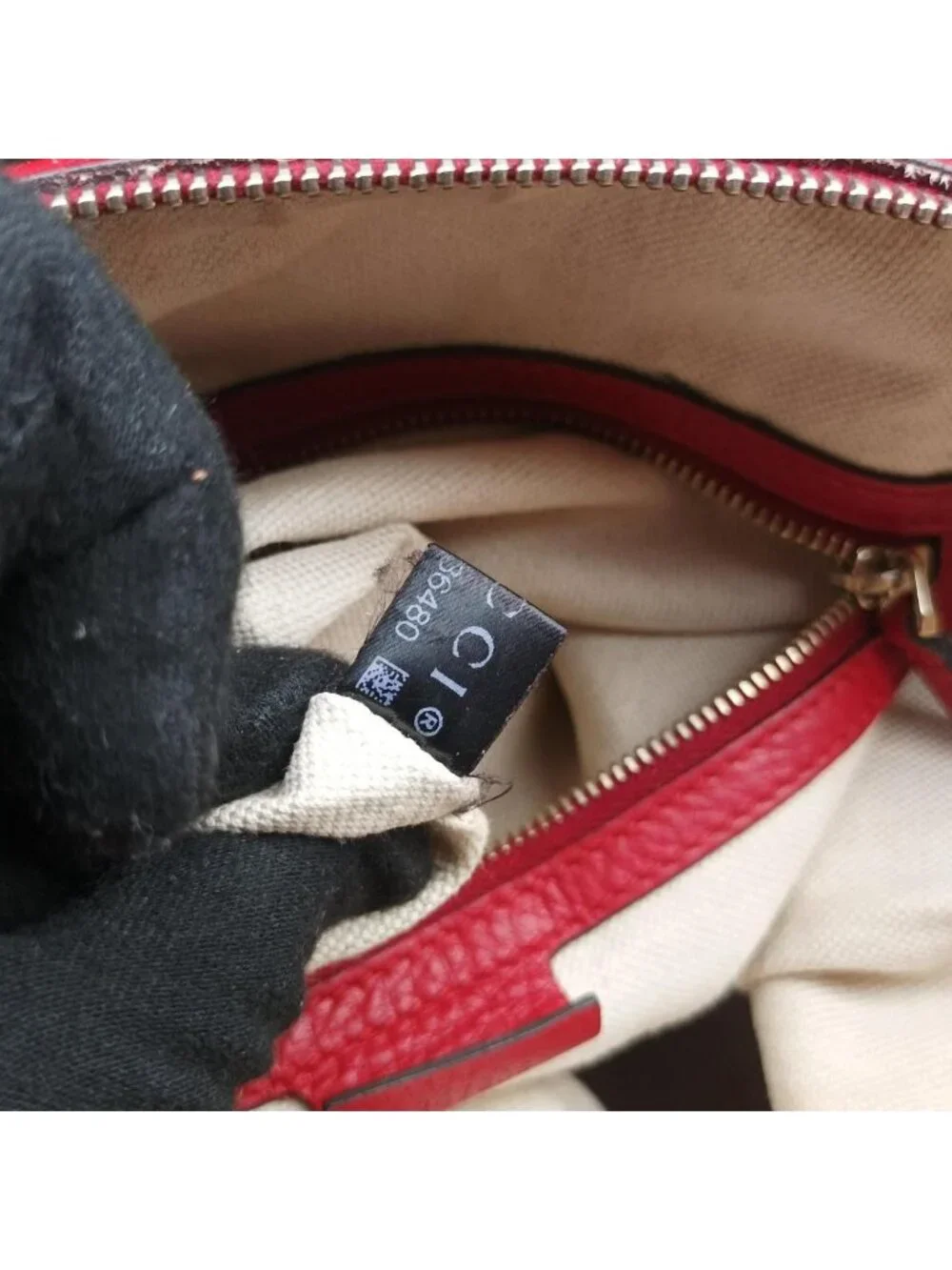 Gucci Sherry Line Beige Red Green Canvas Leather Shoulder Bag